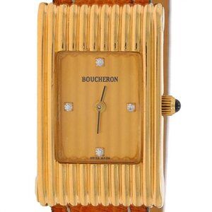 Boucheron Reflet Small Ladies Wristwatch Yellow Gold 18k Quartz 3 Bands 1Yr Wnty